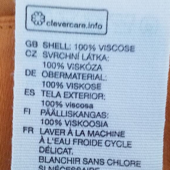 & Other Stories Womens Pants Side Button Zip Pockets High Waist Orange Size 0 - Picture 7 of 7